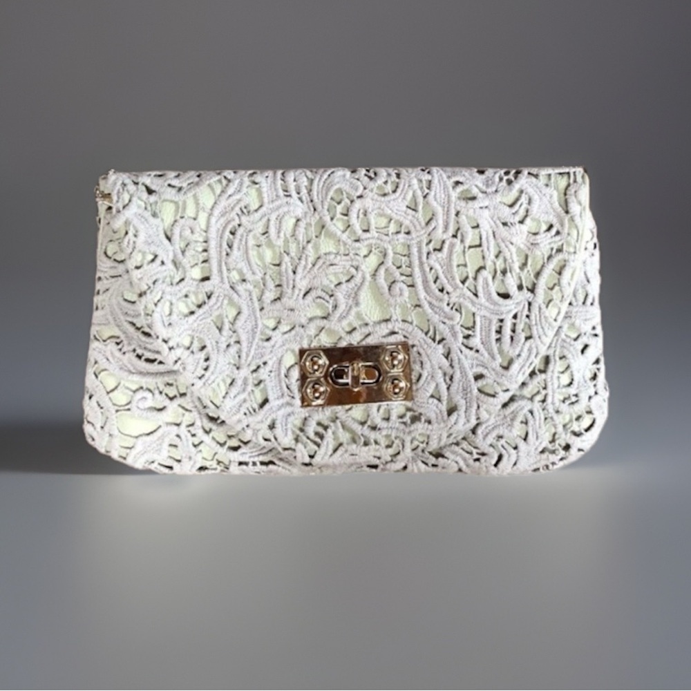 Gray Small Crochet Cross Body Messenger Purse Bag